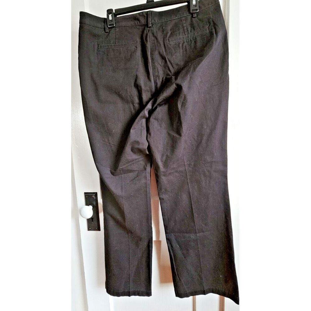 NWT TALBOTS HERITAGE BOOT woman‎ Sz 14 black cotton work pants - Picture 2 of 7